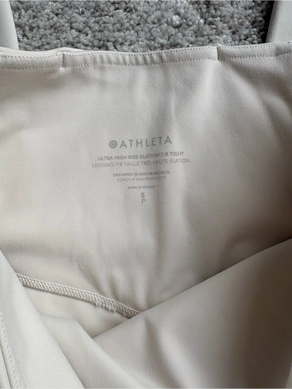 Athleta Cream Ultra High Rise Elation 7/8 Leggings